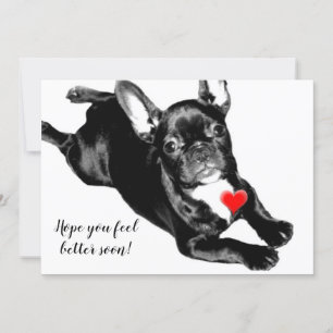Festiva Te sentirás mejor pronto tarjeta plana de Bulldog 