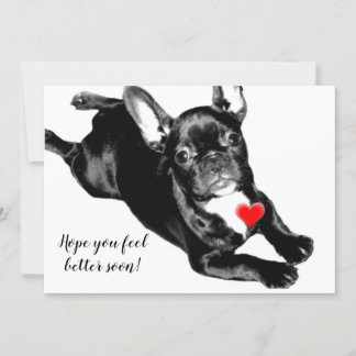 Festiva Te sentirás mejor pronto tarjeta plana de Bulldog