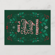 Tener una postal de Navidades de Holly Jolly