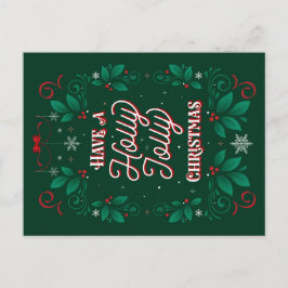 Festiva Tener una postal de Navidades de Holly Jolly