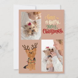 Festiva Tener una tarjeta de perro para Navidades de Holly