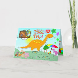 Festiva Tenga una buena tarjeta del dinosaurio del viaje