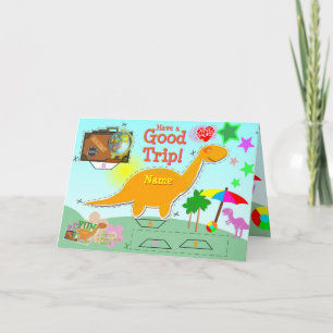 Festiva Tenga una buena tarjeta del dinosaurio del viaje