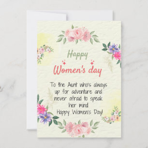 Festiva Tía - Tarjeta de felicitación del Día de la Mujer