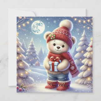 Festiva TIENE UNA tarjeta de saludo de NAVIDADES BEARY