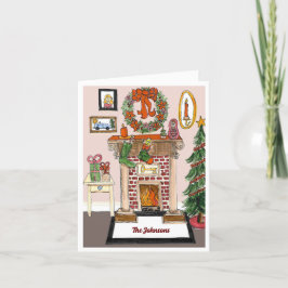 Festiva Tierra de navidades con tarjeta de vacaciones pleg