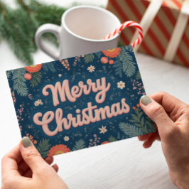 Festiva Tipografía de época Tarjeta navideña no fotográfic