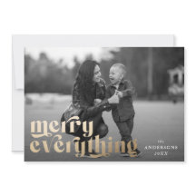 Tipografía de 'Merry Everything' Tarjeta de Foto d