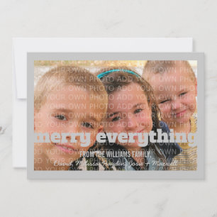 Festiva Tipografía gris - Tarjeta fotográfica "Merry Every