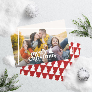 Festiva Tipografía retro tarjeta de vacaciones de fotograf