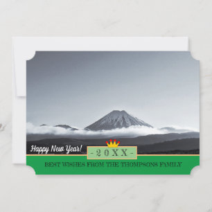 Festiva Tongariro, Volcán y ¡Feliz Año Nuevo! Tarjeta /20X