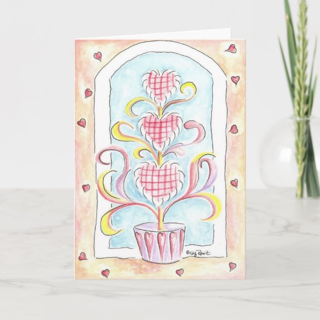 Festiva Topiary de la tarjeta del día de San Valentín (Anverso)