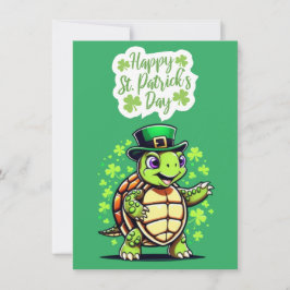 Festiva Tortuga Divertida - Feliz Tarjeta del Día de San P