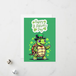 Festiva Tortuga Divertida - Feliz Tarjeta del Día de San P