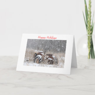 Festiva Tractor de nieve de tarjeta de saludo