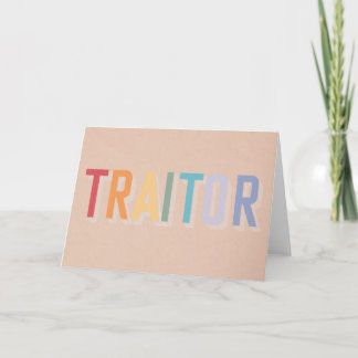 Festiva TRAIDOR - tarjeta de salida graciosa