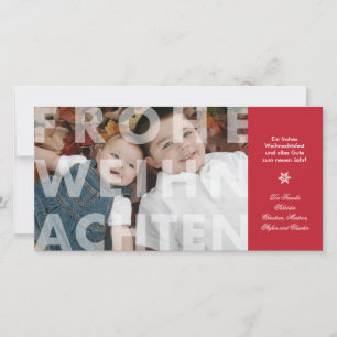 Festiva Transparente Frohe Weihnachten con tarjeta de foto
