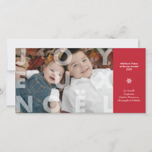 Festiva Transparente Joyeux Noel en tarjeta fotográfica ro