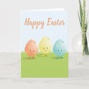 Festiva Tres tarjeta de felicitación de los huevos de