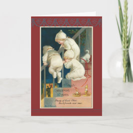 Festiva Triplet Navidades Tarjeta victoriana vintage