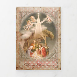 Festiva Tríptica Ángel 2 navidades - Tarjeta de felicitación