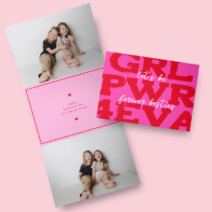 Festiva Tríptica Día de San Valentín chica con tarjeta triple de fo