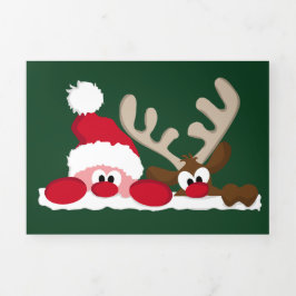 Festiva Tríptica Personalización de la tarjeta de Navidades triplio