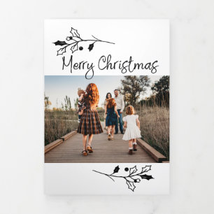 Festiva Tríptica Tarjeta de 5 Navidades triple mínimos de fotos