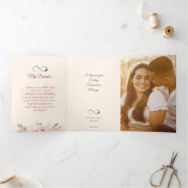 Festiva Tríptica Tarjeta de amor con foto trifold romántica del día