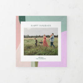 Festiva Tríptica Tarjeta de Navidad artística de vacaciones de Navi