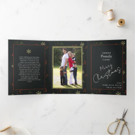 Festiva Tríptica Tarjeta de Navidad personalizada con foto familiar