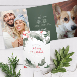 Festiva Tríptica Tarjeta de Navidades de revisión de año