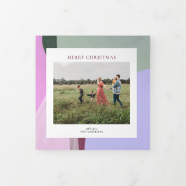 Festiva Tríptica Tarjeta de saludo de fotos de feriado de Navidades