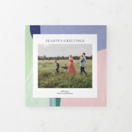 Festiva Tríptica Tarjeta de saludo de fotos de feriado de Navidades