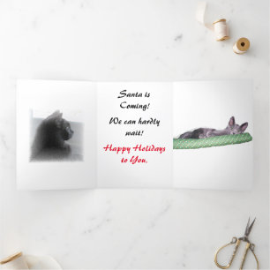 Festiva Tríptica Tarjeta de triple pliegue - Emoción de Navidad