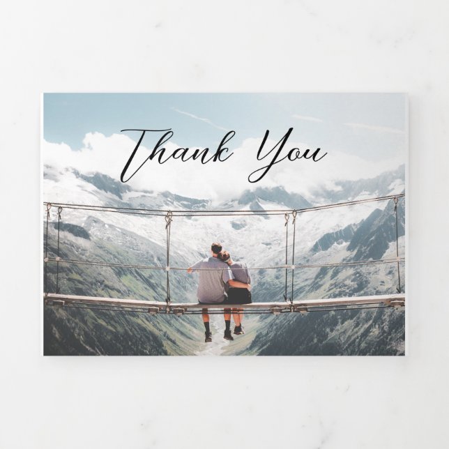 Festiva Tríptica Tarjeta de vacaciones triple plegable de 5" x 7" (Foto de portada)