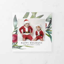 Festiva Tríptica Tarjeta fotográfica triple para Navidades de Winte