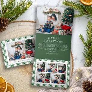 Festiva Tríptica Tarjeta Triptica de Navidad Verde