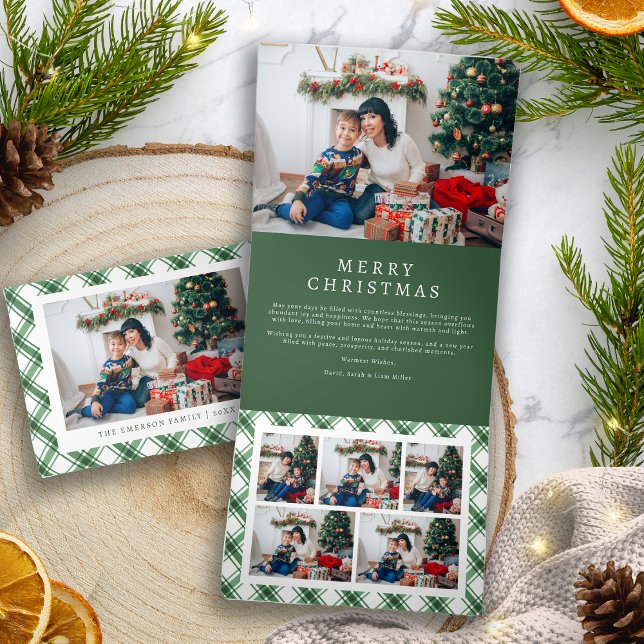 Festiva Tríptica Tarjeta Triptica de Navidad Verde (Green Christmas Tri-fold Card
)