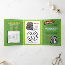 Triple tarjeta de bienvenida Echidna Puzzle Echidn