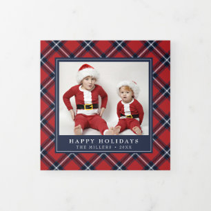 Festiva Tríptica Triple tarjeta de foto para Navidades de la Marina