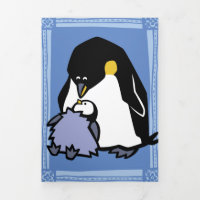 Triple tarjeta de saludo de penguín de vida silves