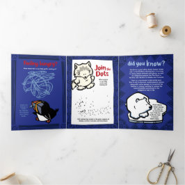 Festiva Tríptica Triple tarjeta de saludo de rompecabezas de Puffin