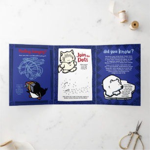 Festiva Tríptica Triple tarjeta de saludo de rompecabezas de Puffin