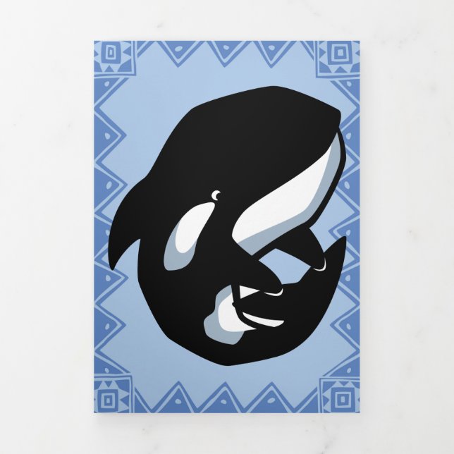 Festiva Tríptica Triple tarjeta de saludo Wildlife Orca Puzzle (Foto de portada)