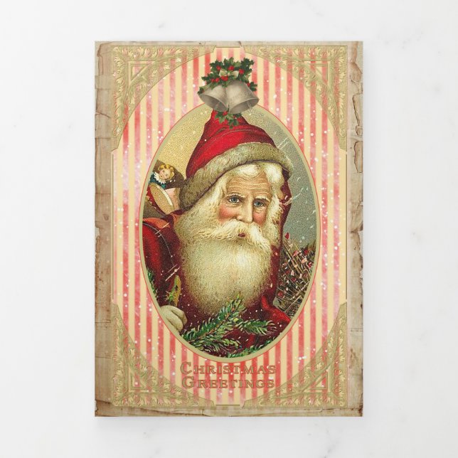 Festiva Tríptica Vintage Christmas - Tarjeta de felicitación (Foto de portada)