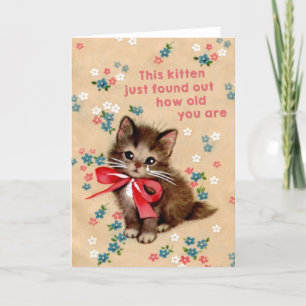 Festiva Triste gatito - graciosa tarjeta de cumpleaños