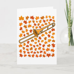 Festiva Trombón Otoño Trombonista Músico Tarjeta