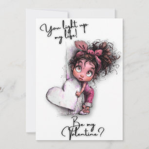 Festiva "Tú iluminas mi corazón" Tarjeta del Día de San Va