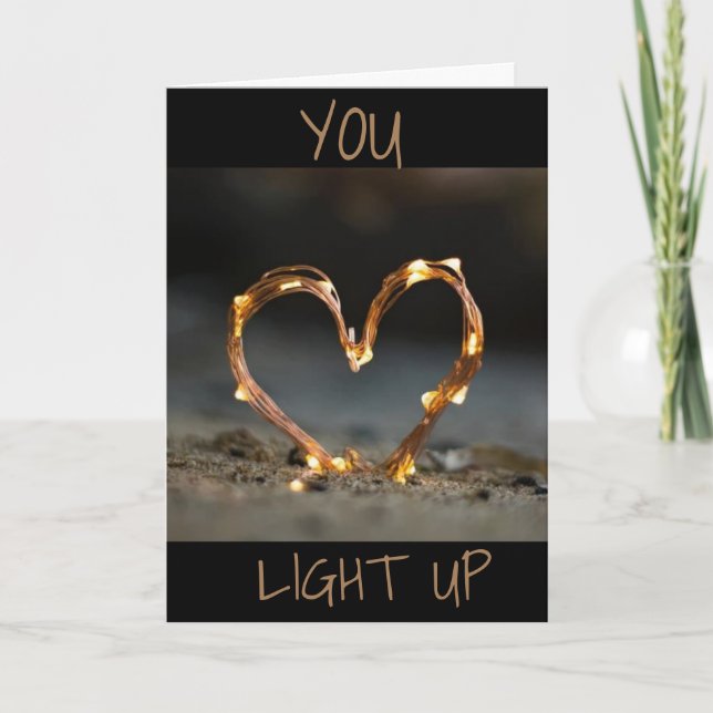 FESTIVA TU TARJETA DE AMOR "ILUMINAS MI VIDA" (Anverso)